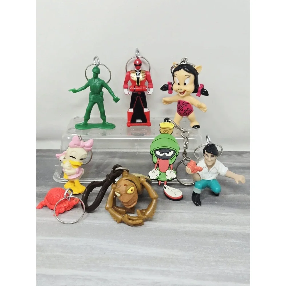 Vintage Nostalgia Toys KEYCHAINS Unique PVC Marvin Bugs Daisy Ariel Turtle